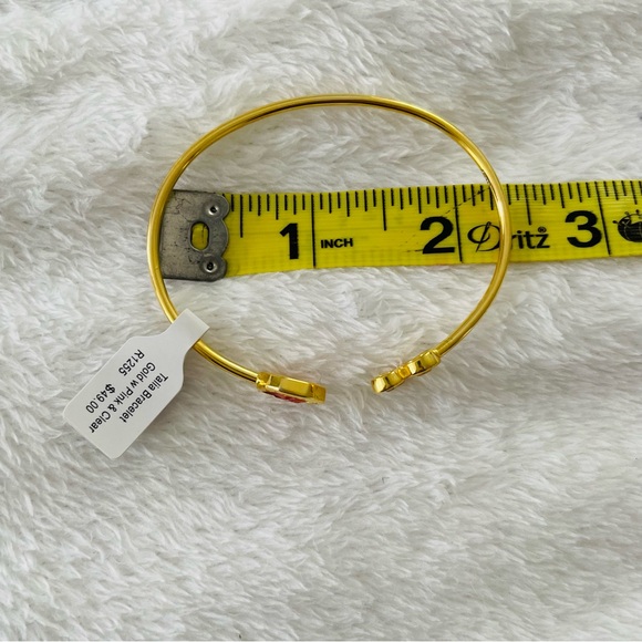 TALIA NWT Gold Crystal Cuff Bracelet with Pink & Clear Crystals - Picture 4 of 13